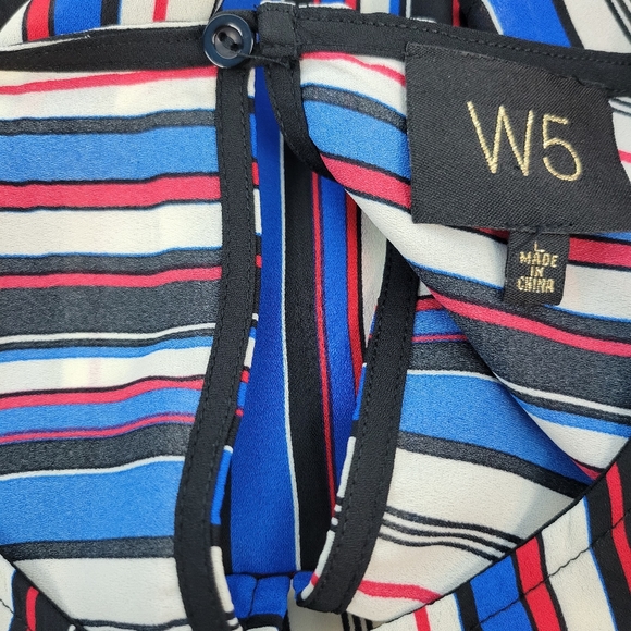 W5 Anthropologie Womens Vertical Striped Button Keyhole Back Blouse Size Large - Picture 6 of 11